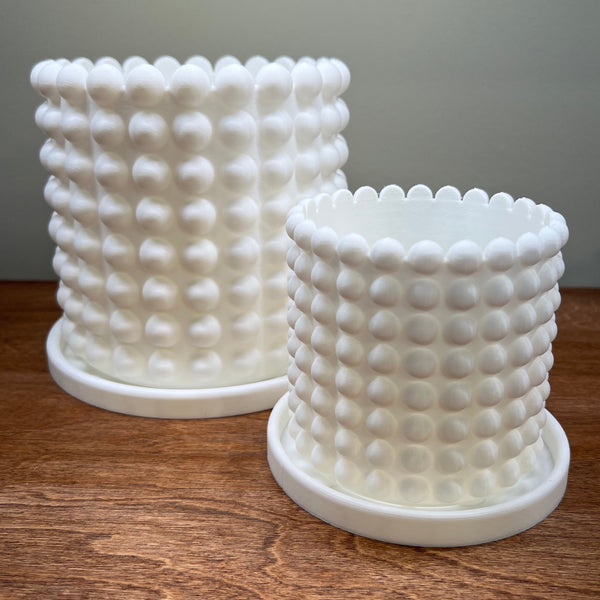 RING OF PEARLS 3D PRINTED PLANTER - WHITE