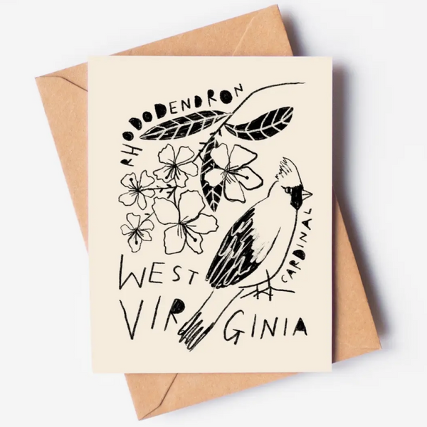 WEST VIRGINIA BIRD + FLOWER NOTE CARD
