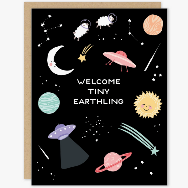TINY EARTHLING BABY CARD