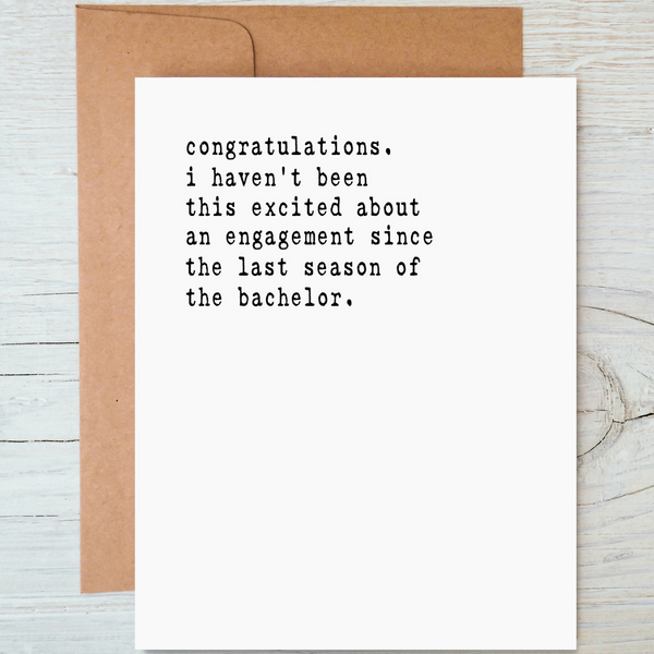 THE BACHELOR ENGAGEMENT CARD