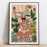 AT HOME WITH PLANTS PRINT