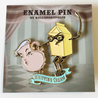 WHIPPING CREAM ENAMEL PIN WITH GLITTER