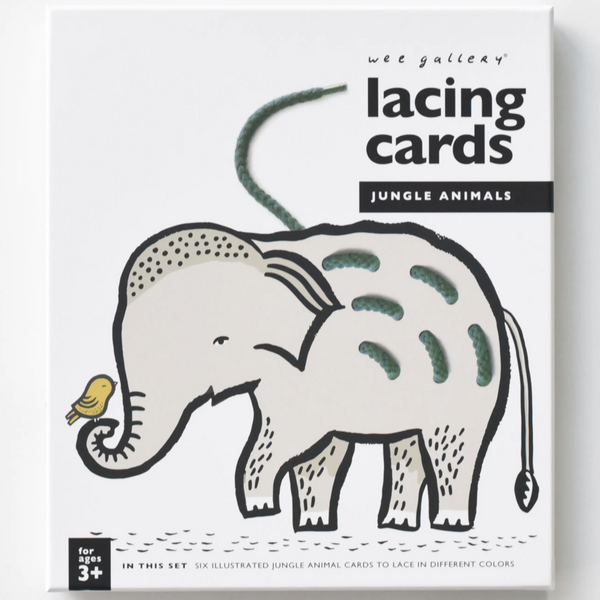 LACING ART CARDS FOR BABY - JUNGLE ANIMALS