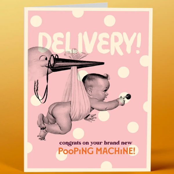POOPING MACHINE NEW BABY CARD