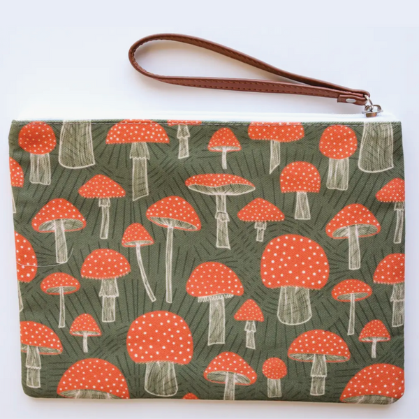 MUSHROOM ZIP POUCH WITH STRAP