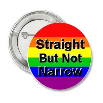 STRAIGHT BUT NOT NARROW BUTTON