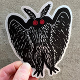 Silvery Mothman Sticker