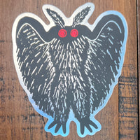 Silvery Mothman Sticker