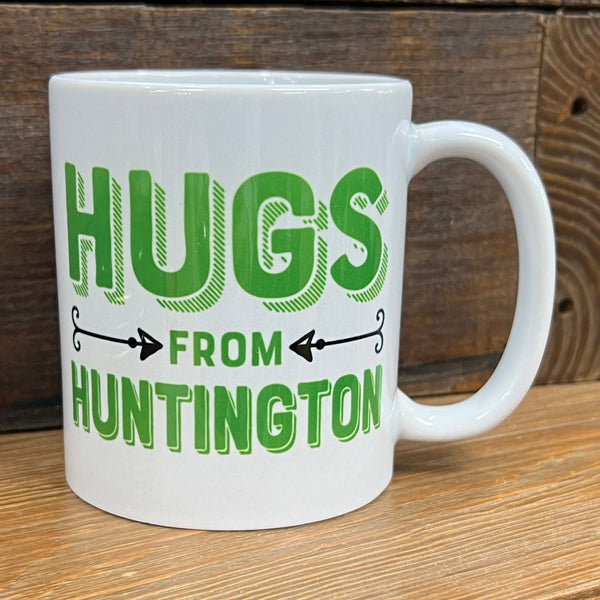 Hugs From Huntington In Kelly Green Mug