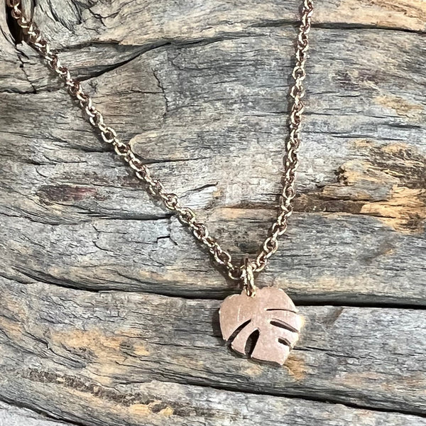 monstera deliciosa gold pendant Tiny Monstera Deliciosa Charm Necklace – Full Circle Gifts & Goods