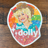 HELLO DOLLY PARTON HOLOGRAPHIC STICKER