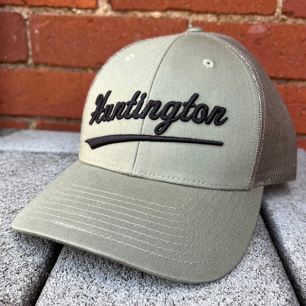 Sage Green Dad Hat Embroidered Huntington SCRIPT