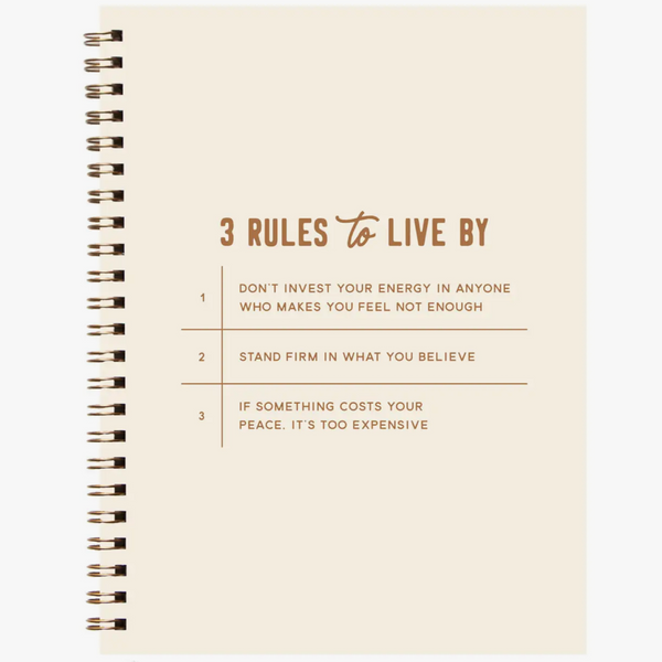 3 RULES TO LIVE BY NOTEBOOK JOURNAL