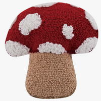 MUSHROOM SHAPED WOOL HOOKED PILLOW