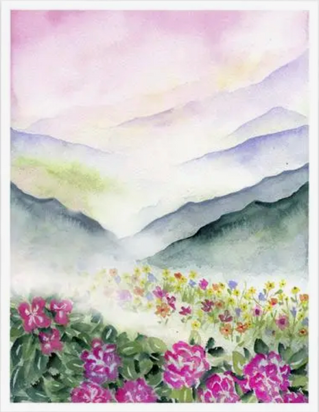 RHODODENDRON MOUNTAINS ART PRINT