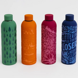 INSULATED WATER BOTTLE - MAGENTA FLOWER MEADOW
