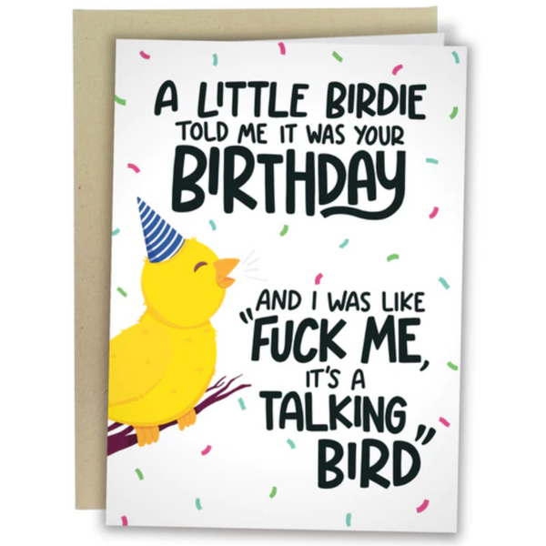 A LITTLE BIRDIE TOLD ME BIRTHDAY CARD