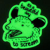 Glow In The Dark Opossum Sticker