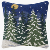 SNOWY WOODS WOOL HOOKED PILLOW