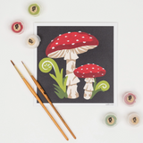 MINI PAINT BY NUMBERS KIT - FLY AGARIC MUSHROOMS