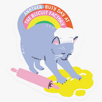 BISCUIT FACTORY KITTY CLEAR STICKER