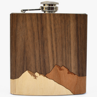 WOOD INLAY FLASK - MOUNTAINS