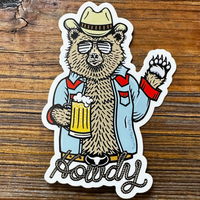 Howdy Beer Bear Sticker