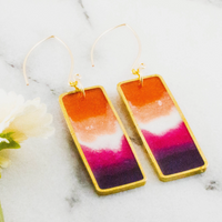 LESBIAN PRIDE FLAG RECTANGLE EARRINGS