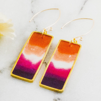 LESBIAN PRIDE FLAG RECTANGLE EARRINGS