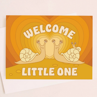 WELCOME LITTLE SNAIL BABY CARD