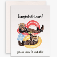 OTTER COUPLE ENGAGEMENT CARD