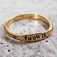 STAMPED RING - BRASS FUCK IT