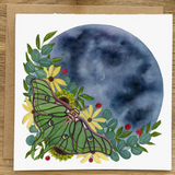 LUNA MOTH + MOON NOTE CARD ART PRINT