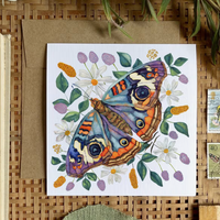 BUTTERFLIES + FLOWERS BOXED SET NOTE CARD ART PRINTS