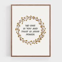 NO ONE IS YOU HAND LETTERED PRINT