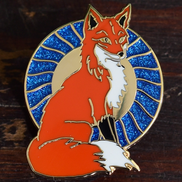 RED FOX + SUN ENAMEL PIN