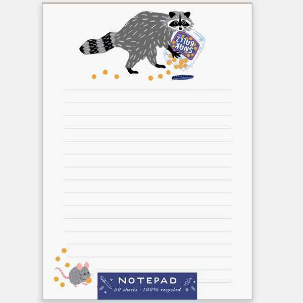 Raccoon Snak Ballz Notepad