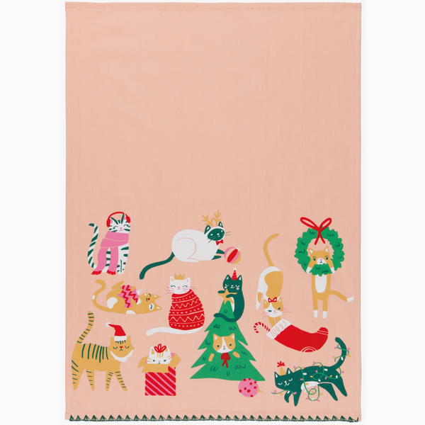 LET IT MEOW CATS HOLIDAY TOWEL