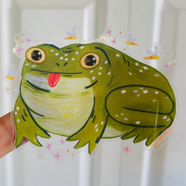 SILLY FROG CLEAR BACKGROUND STICKER