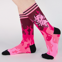 Pink Hot As Heck Devil Socks