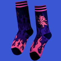 Pink Hot As Heck Devil Socks