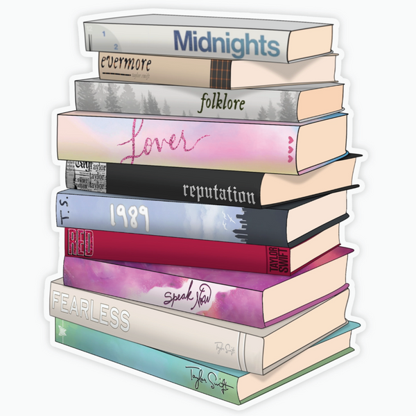 TAYLOR SWIFT ALBUMS AS BOOKS STICKER