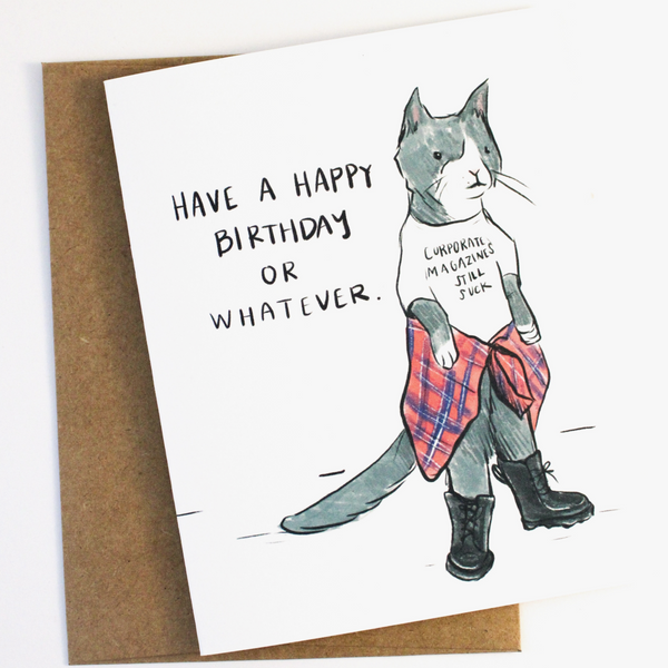 GRUNGE KITTY BIRTHDAY CARD