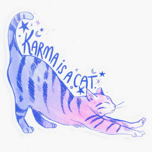 TAYLOR SWIFT KARMA IS A CAT STICKER