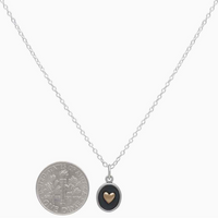STERLING SILVER SHADOWBOX WITH BRONZE HEART NECKLACE