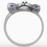 STERLING SILVER DETAILED CAT FACE RING
