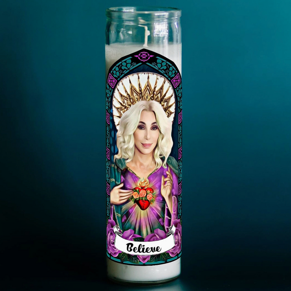 CHER PATRON SAINT OF BELIEVING CANDLE