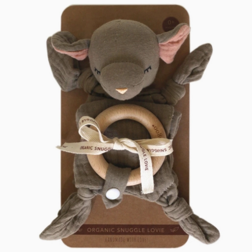 ORGANIC SNUGGLE LOVEY BLANKET - MOUSE