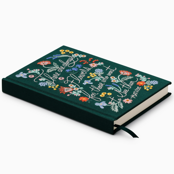 THERE ARE ALWAYS FLOWERS EMBROIDERED JOURNAL