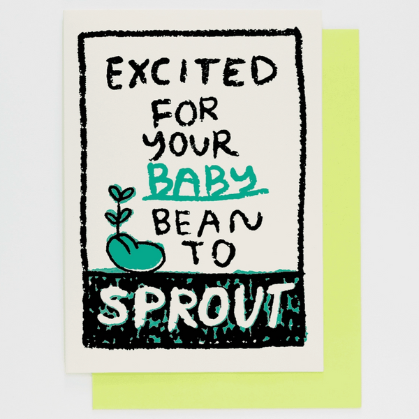 EXCITED FOR YOUR BABY BEAN TO SPROUT CARD